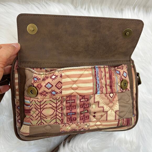 Vintage Donna Sharp Boho Patchwork Crossbody Bag Adjustable Strap Flap Closure - Picture 10 of 11
